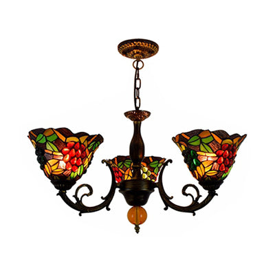 Lampadario a campana multicolore Light Light Industrial Vintage colorato 3 luci uva invertite lampadario invertito