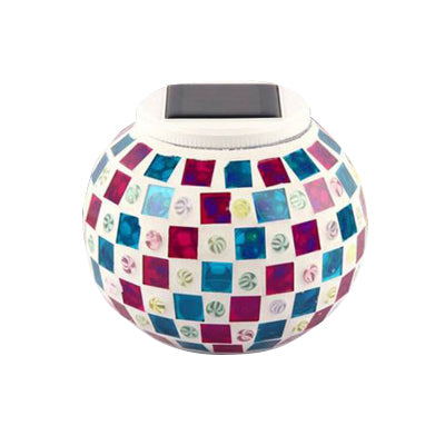 Mosaico de mesa de globo de mosaico Tombra de vidrio manchado de vidrio de iluminación solar decorativa para la cama