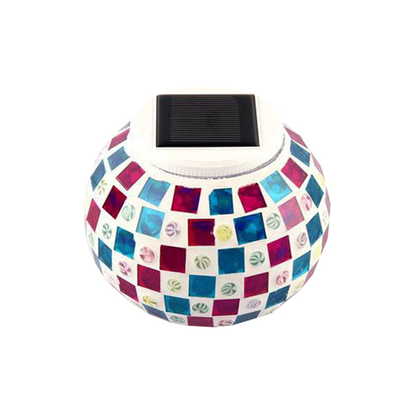 Mosaico de mesa de globo de mosaico Tombra de vidrio manchado de vidrio de iluminación solar decorativa para la cama