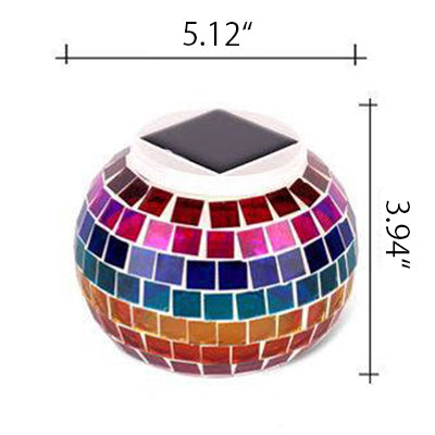 Mosaico de mesa de globo de mosaico Tombra de vidrio manchado de vidrio de iluminación solar decorativa para la cama