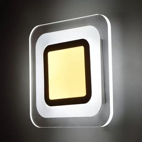 White Slim Square LED Wall Sconce Simple Style Acrylic Wall Light for Stair