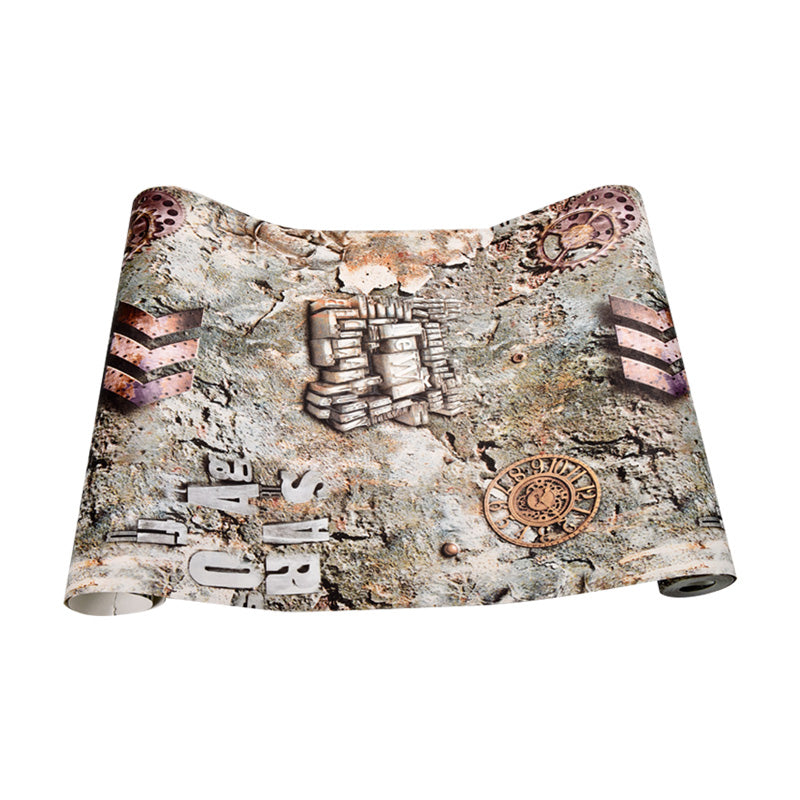 Stain-Resistant 3D Metallic Surface Wallpaper Vinyl Wall Covering for Bar Decoration, 20.5 in x 31 ft