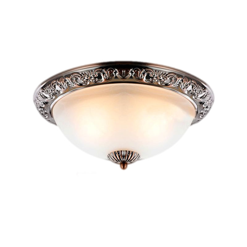Frosted Glass Bronze/Copper Flushmount Lighting Cone 2 Bulbs 11"/13"/15" W Vintage Close to Ceiling Lamp