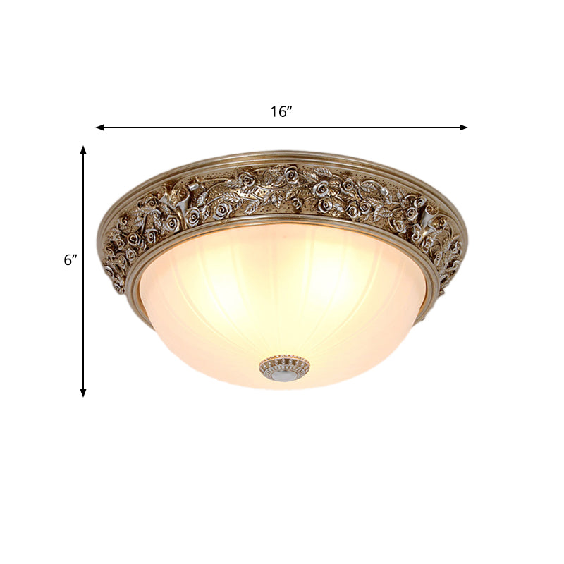 Semi-Ball Bedroom Ceiling Light Fixture Minimalism Resin 2/3-Head 13"/16" Wide Aged Silver Flush Mount Lighting