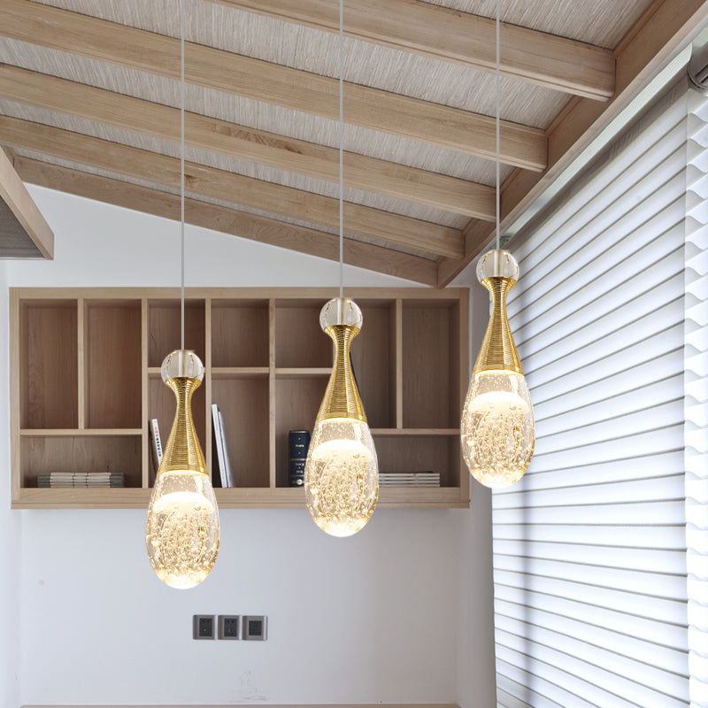 Tearcamio modernista Multi Light Crystal Crystal Glass Crystal Glass a 3 bulbina Apparecchiatura a soffitto in cromo
