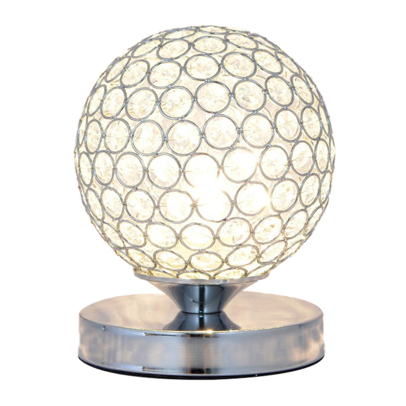 Scrivania della camera da letto Globe Light Crystal-Crystald Crystald 1 comodina semplice in cromo Finitura