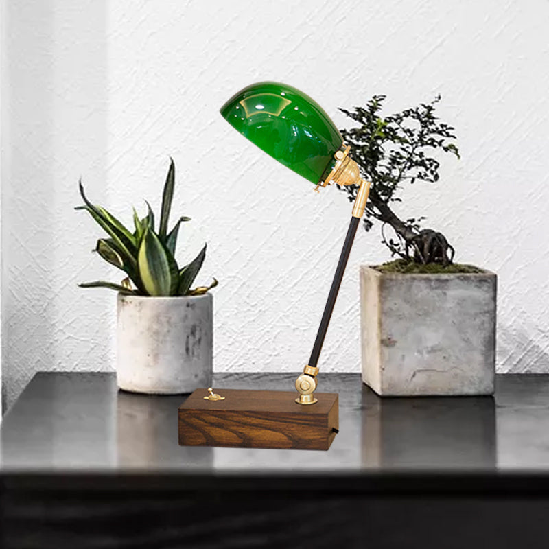 Éclairage de lecture verte semi-sphère Éclairage de salle d'étude rétro lampe de nuit en noir