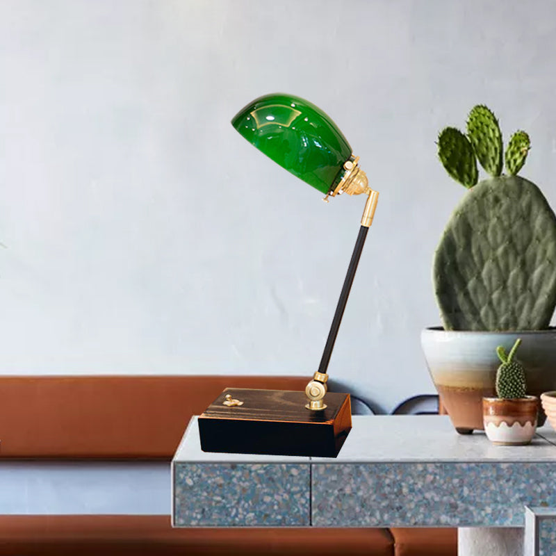 Éclairage de lecture verte semi-sphère Éclairage de salle d'étude rétro lampe de nuit en noir
