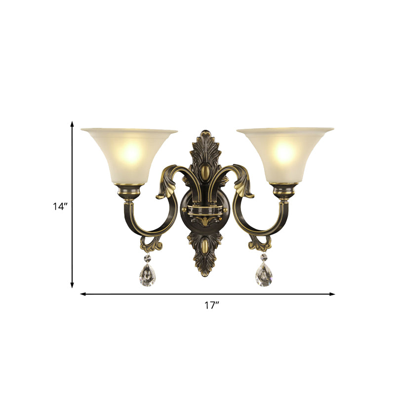Black and Gold Bulb Wall Murd Lampe Simple Crystal Raind Trop Bell Shade Gnonce Lightture