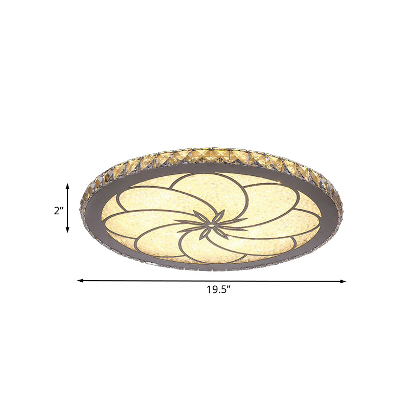 Lampada da soffitto da incasso Blossom. Apparecchio di illuminazione a LED in cristallo semplice inserito in cromo