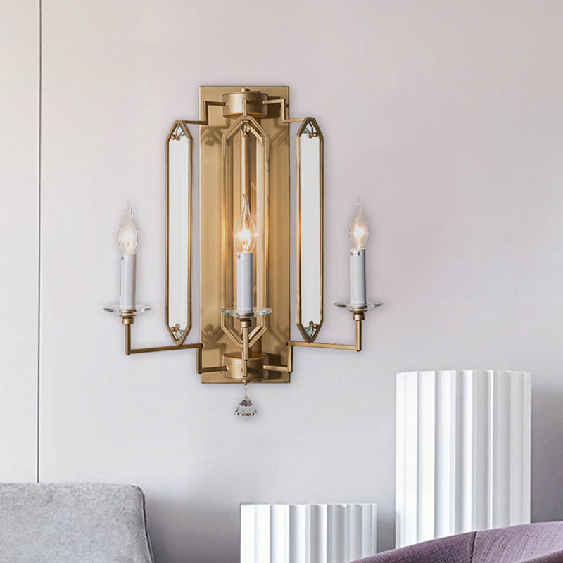 Gold Candle Design Wall SCONCE VINTAGE GEZICHTE CRYSTAL FINAL 3 LICHT DIDE ROOM MURE LICHTING IDEE