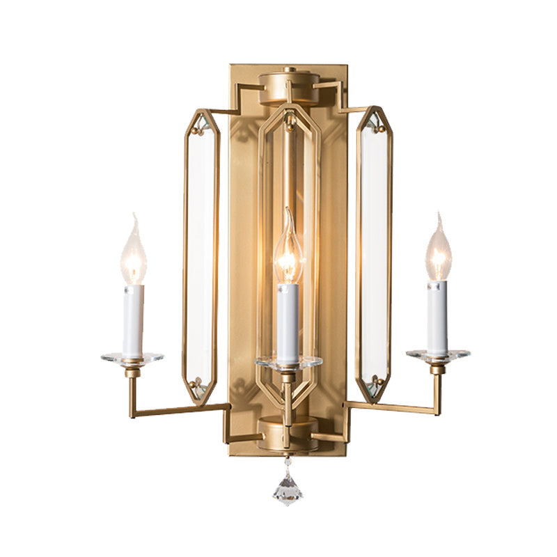 Gold Candle Design Wall SCONCE VINTAGE GEZICHTE CRYSTAL FINAL 3 LICHT DIDE ROOM MURE LICHTING IDEE