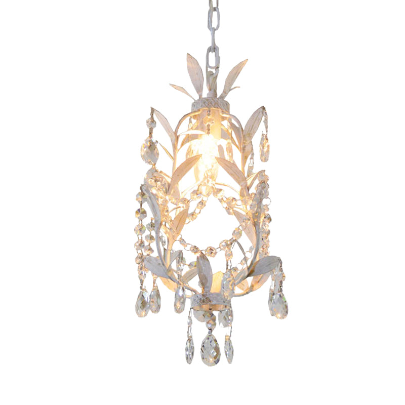 Foglie Bening Hang Freeture Modernismo 1 Ciondolo sospensione a goccia cristallina in lampadina in bianco