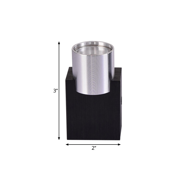 Tube Disco Pub Wall Light Fixture Aluminum Simple 3"/4.5" H LED Wall Mount Lighting in Silver, Blue/Yellow/Purple Light