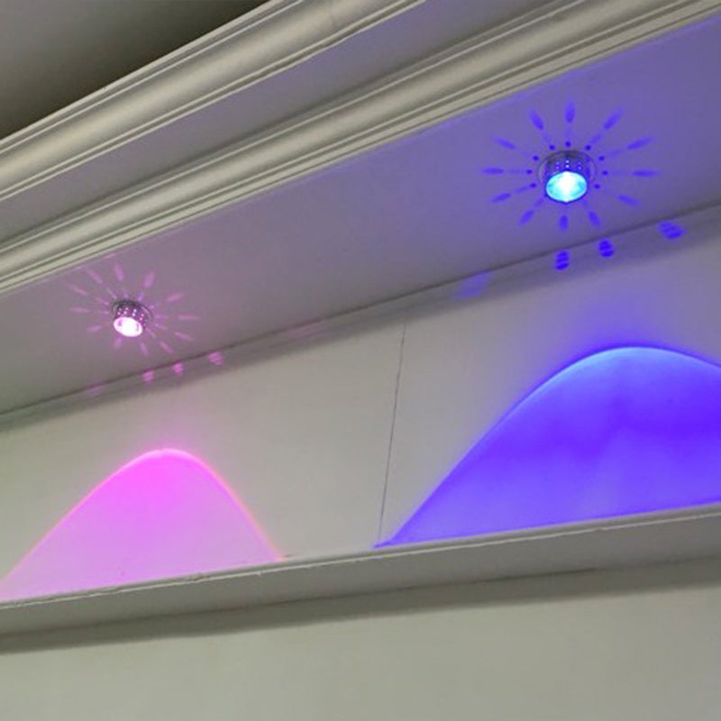 Rotondo Metallic Flush Massimale Light Simple Chrome Finish LED Flushmount con Crystal Ball Shade, 7 Color Light