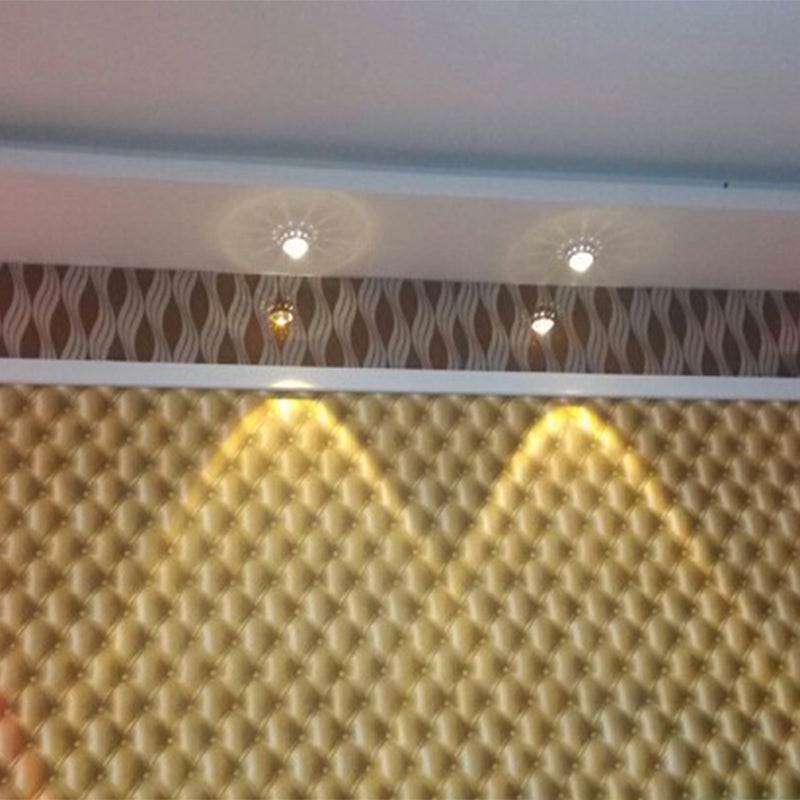 Rotondo Metallic Flush Massimale Light Simple Chrome Finish LED Flushmount con Crystal Ball Shade, 7 Color Light