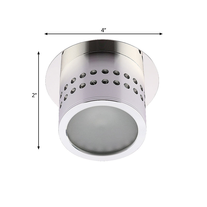 Cilindrische kleur veranderende flush Light Hedendaagse Metaal Chrome Afwerking LED Plafond Mount Lamp voor Corridor