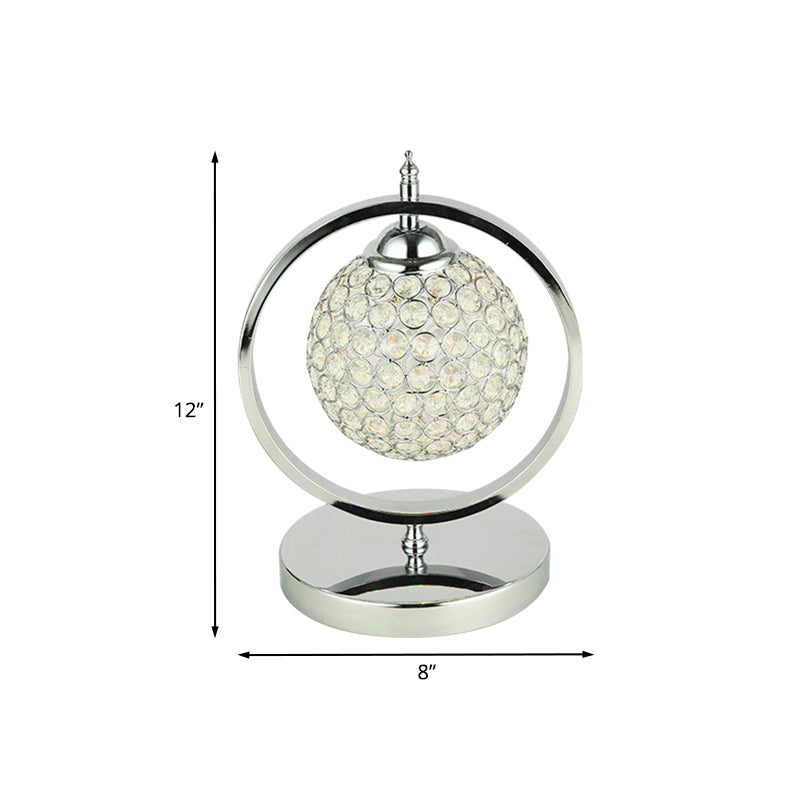 Chrome Global Night Table Lamp Minimalist Hand-Cut Crystal LED Study Room Table Light