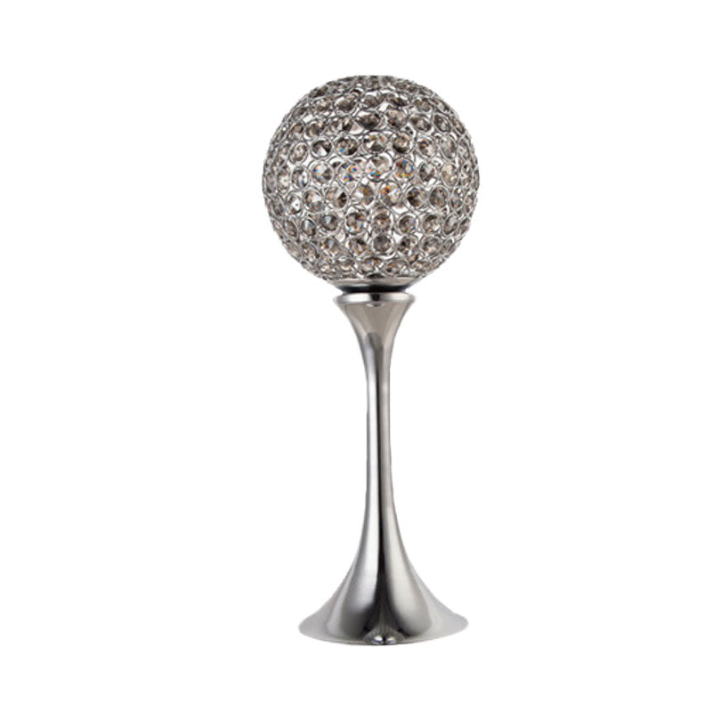 Modernisme sphère table de nuit lampe de table à LED à cristaux optiques primatives en chrome