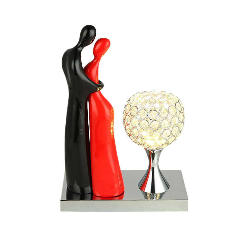 Crystal Chrome Nightstand Lamp Bowl LED simple table simple avec amant déco pour le salon