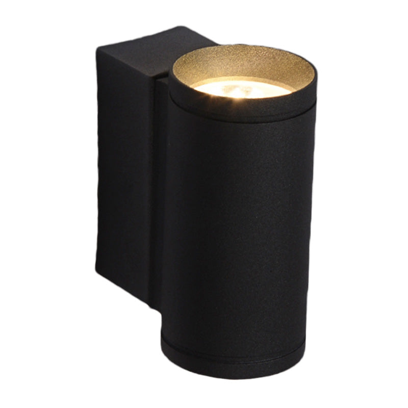 Lampe tubulaire en métal mural noir minimaliste noir de haut en bas appiculté LED Lumière en bleu / rouge / vert lumière