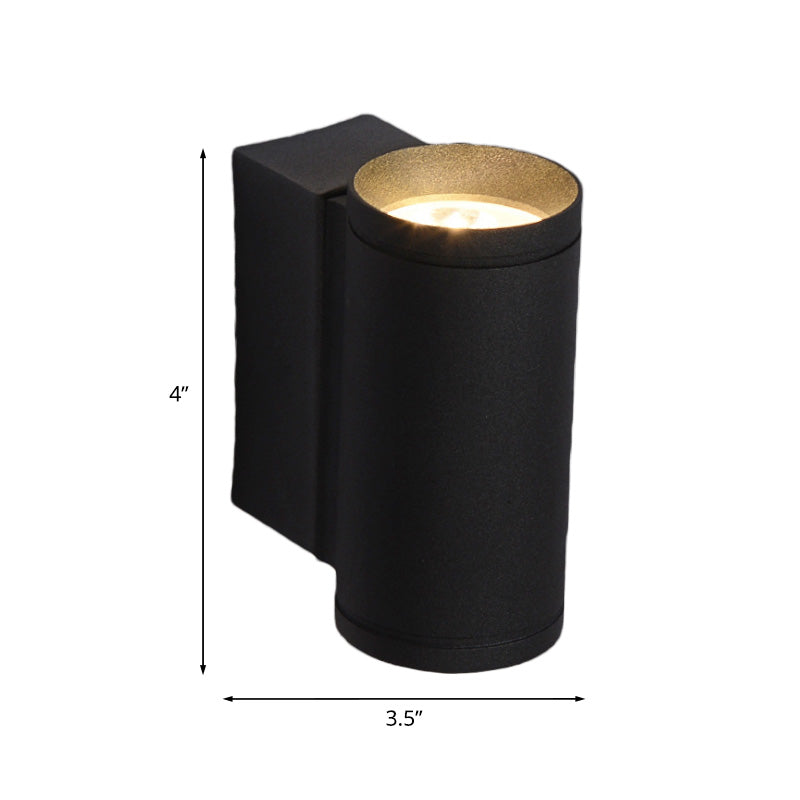 Lampe tubulaire en métal mural noir minimaliste noir de haut en bas appiculté LED Lumière en bleu / rouge / vert lumière