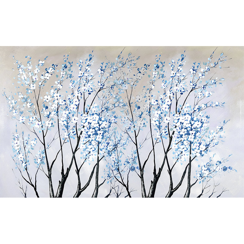 Big Photography Sakura Blossoms Mural Wallpaper Guest Room Decorative Wall Art in Soft Color, Made to Measure