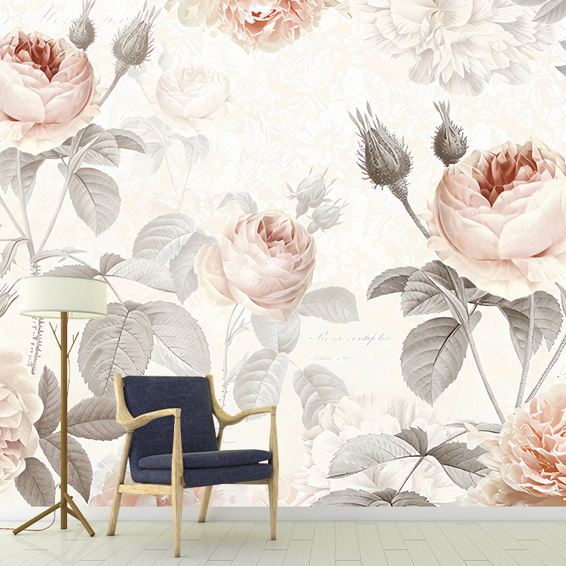 Water-Resistant Elegant Roses Wall Art Personalized Size Contemporary Wall Mural for Accent Wall