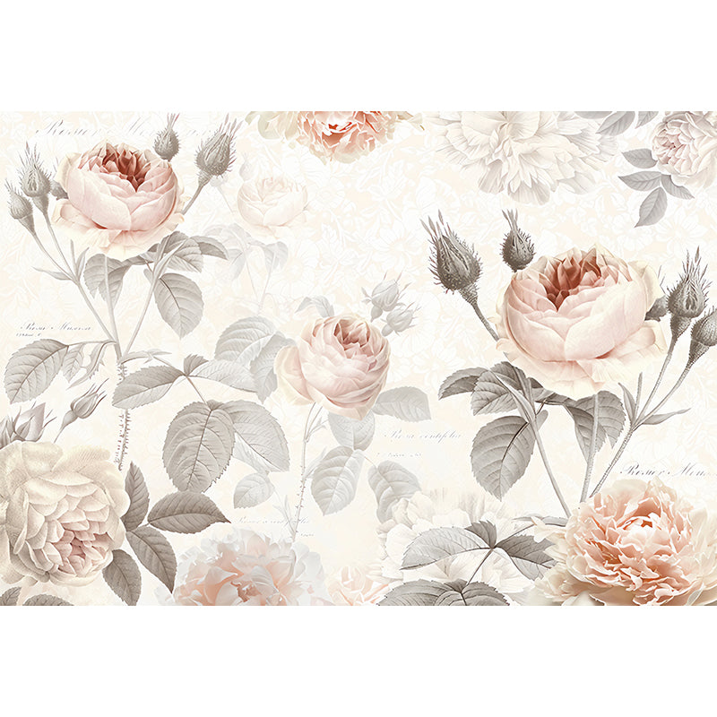 Water-Resistant Elegant Roses Wall Art Personalized Size Contemporary Wall Mural for Accent Wall
