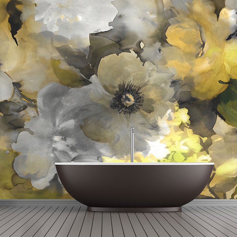 Peinture murale de fleurs en fleurs de couleur naturelle, Art Mural résistant à l'humidité pour la décoration de la chambre d'amis