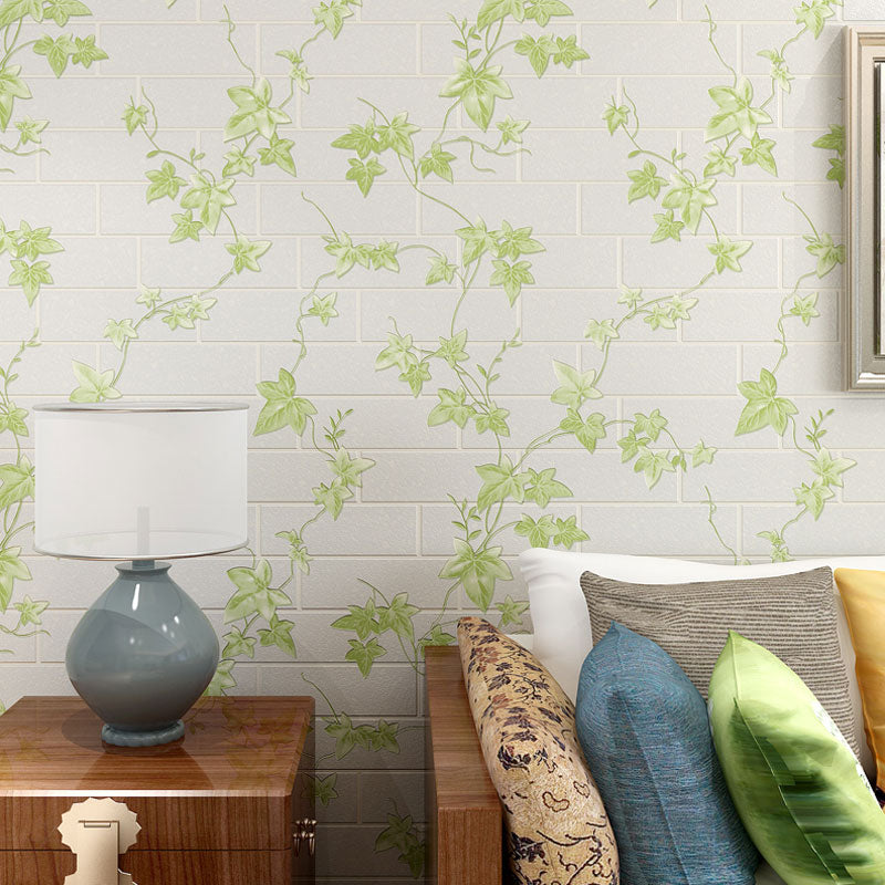 Industrial Brick Effect Wallpaper Roll in Natural Color Living Room Wall Art, 33' x 20.5"