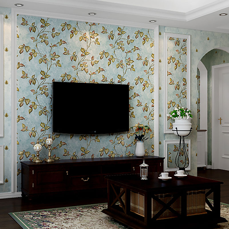 Countryside Embossed Leaves Wall Art in Natural Color Bedroom Decorative Wallpaper Roll, 33' x 20.5"