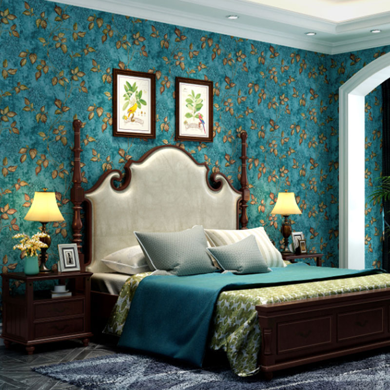 Countryside Embossed Leaves Wall Art in Natural Color Bedroom Decorative Wallpaper Roll, 33' x 20.5"