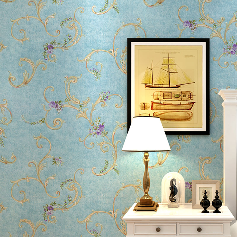 Rouleau de papier peint à fleurs entrelacées, revêtement mural pour décoration de chambre à coucher, feuilles de couleur naturelle, résistant à l'humidité