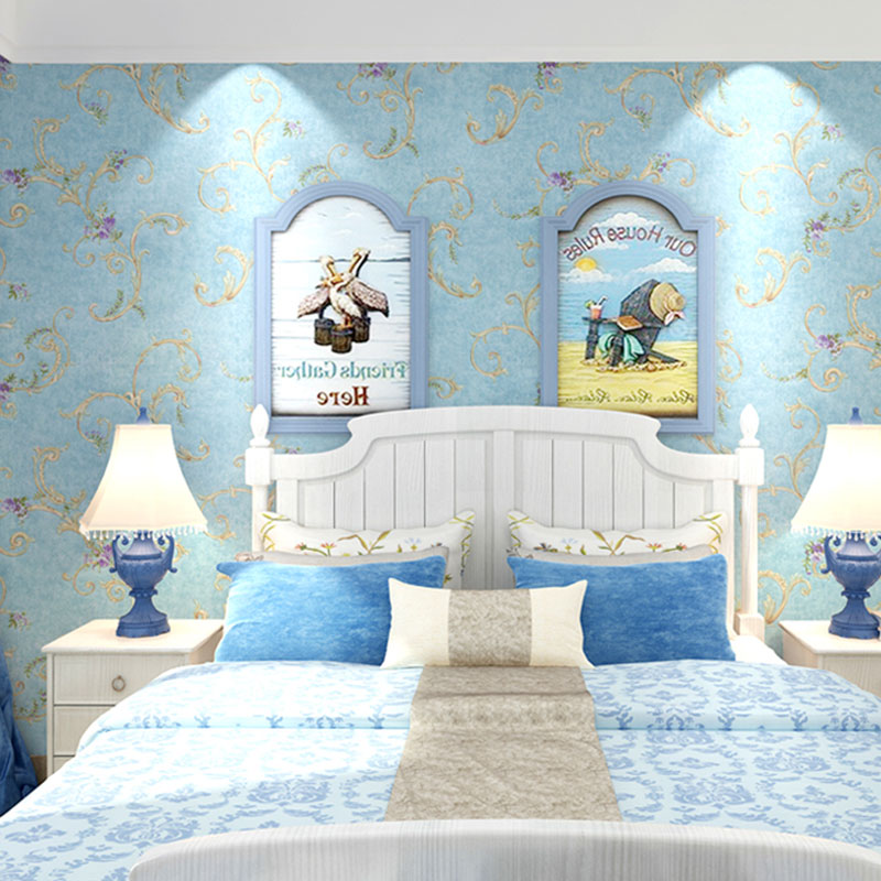 Rouleau de papier peint à fleurs entrelacées, revêtement mural pour décoration de chambre à coucher, feuilles de couleur naturelle, résistant à l'humidité