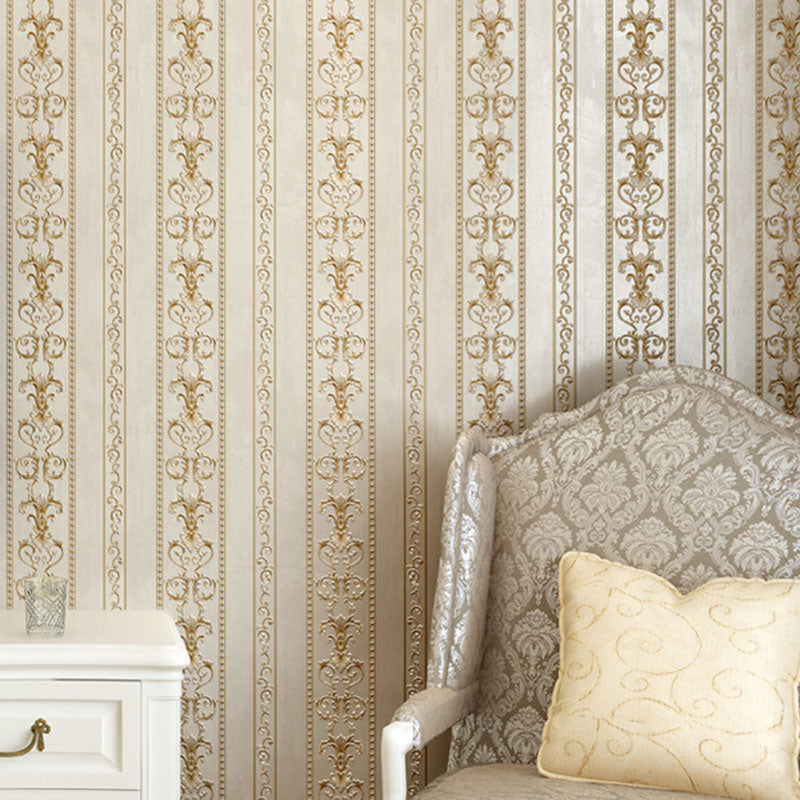 Water-Resistant Elegant Blossoms Wall Covering Retro Wallpaper Roll for Guest Room Decor