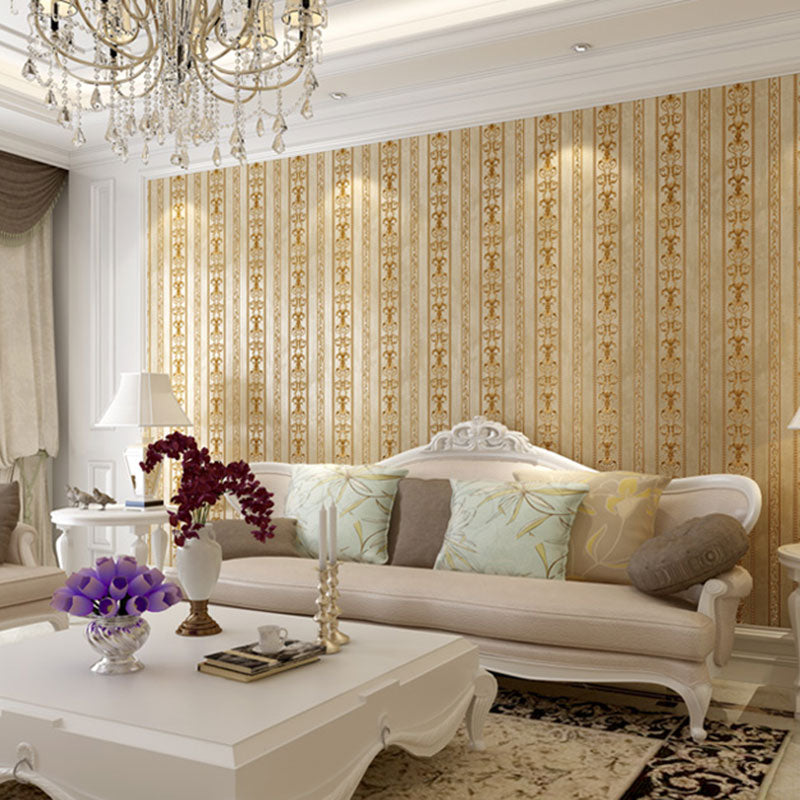 Water-Resistant Elegant Blossoms Wall Covering Retro Wallpaper Roll for Guest Room Decor