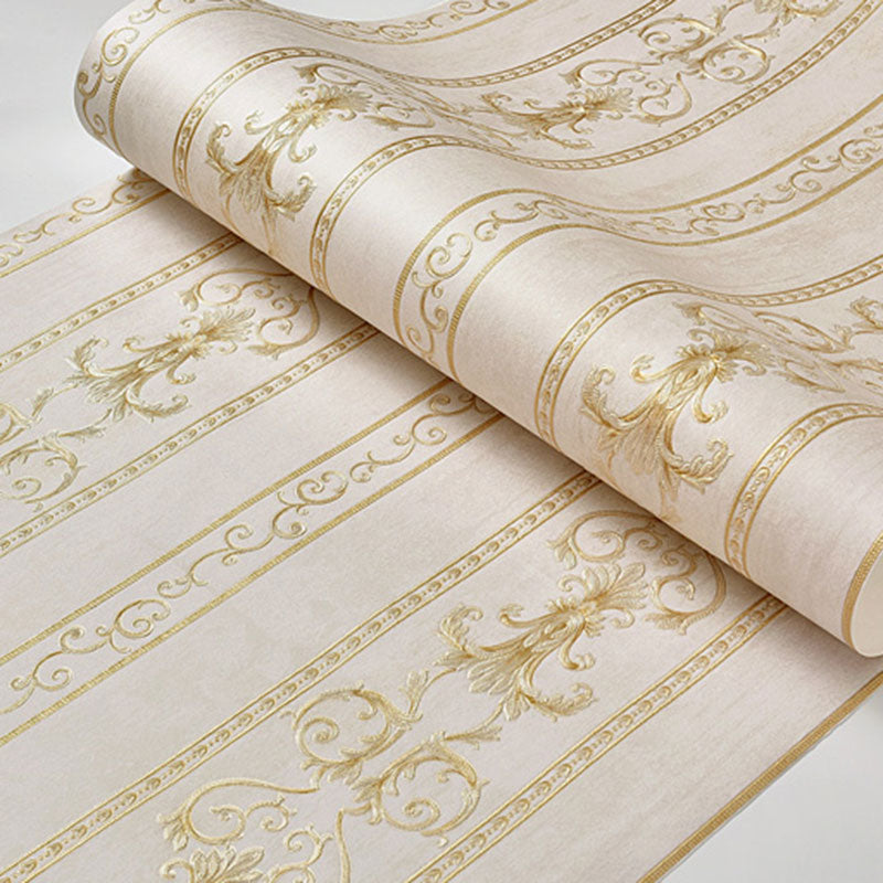 Water-Resistant Elegant Blossoms Wall Covering Retro Wallpaper Roll for Guest Room Decor