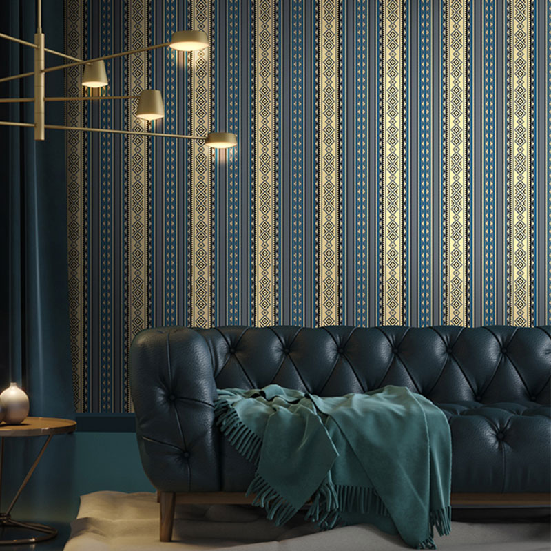 Rouleau de papier peint ethnique à rayures verticales pour mur d'accent, décoration murale de 33' par 20,5" en couleur naturelle