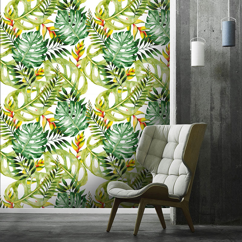 Modernism Palm Tree Wall Covering for Living Room, 29.1 sq ft. Wall Art in Green, Peel and Stick