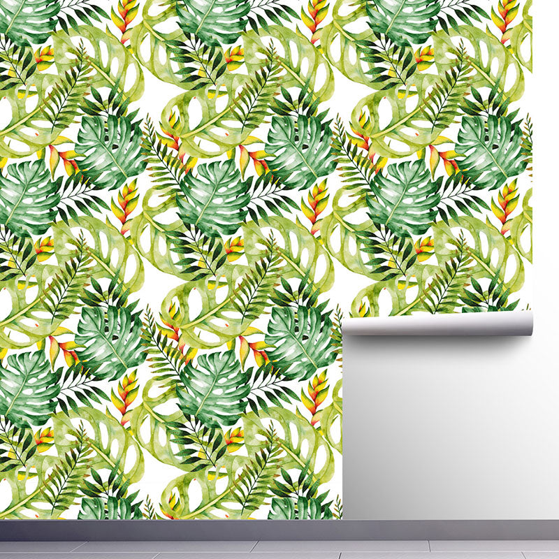 Modernism Palm Tree Wall Covering for Living Room, 29.1 sq ft. Wall Art in Green, Peel and Stick