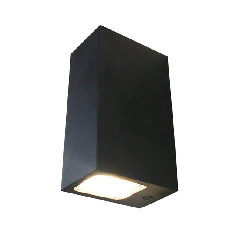 Minimalist LED 2-Sided Wall Lamp Black Rectangle Sconce Lighting with Metal Shade, Blue/Purple/Yellow Light