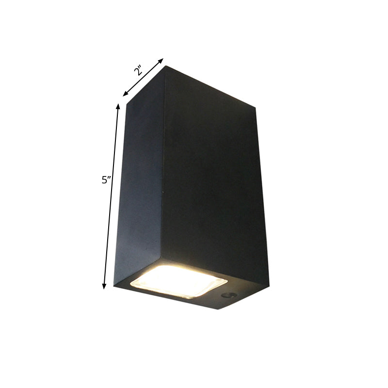 Minimalist LED 2-Sided Wall Lamp Black Rectangle Sconce Lighting with Metal Shade, Blue/Purple/Yellow Light