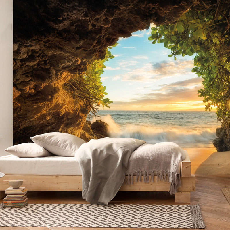 Fresh Cave Wall Mural Decal for Accent Wall Natural Scenery Wall Covering, Made to Measure