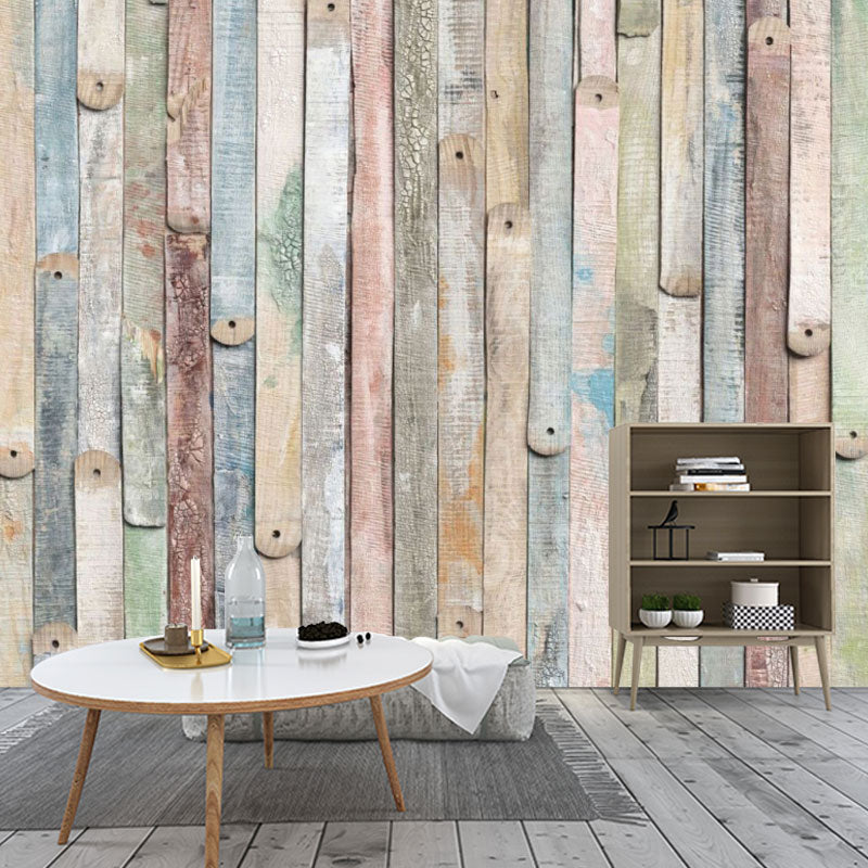 Decalcomania murale effetto legno per caffetteria, colore pastello, dimensioni personalizzate disponibili