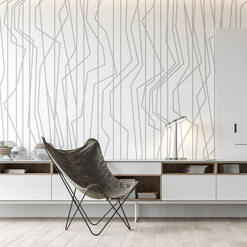 20,5" x 33' minimalistische Tapetenrolle für die Café-Dekoration mit linearem Design in sanften Farben