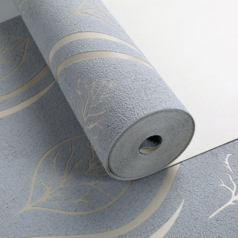 33' x 20.5" Leaves Wallpaper for Bedroom Flock Surface Wall Covering in Natural Color, Moisture-Resistant