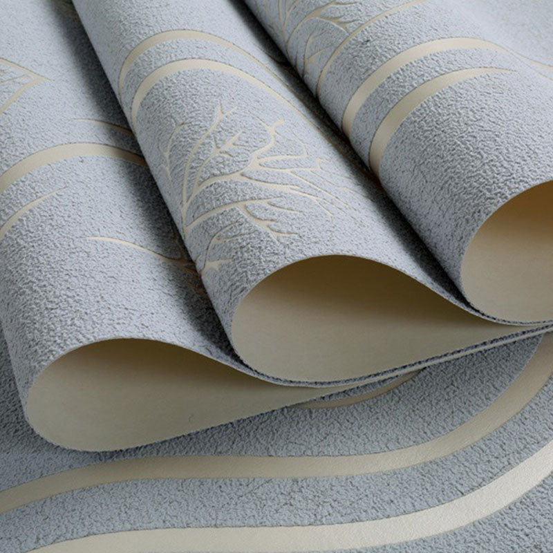 33' x 20.5" Leaves Wallpaper for Bedroom Flock Surface Wall Covering in Natural Color, Moisture-Resistant