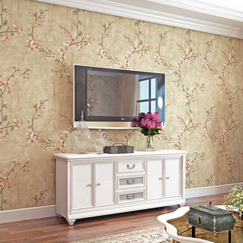 Entwined Blossoms Wallpaper Roll Removable Wall Decor for Bedroom, 34.2 sq ft.