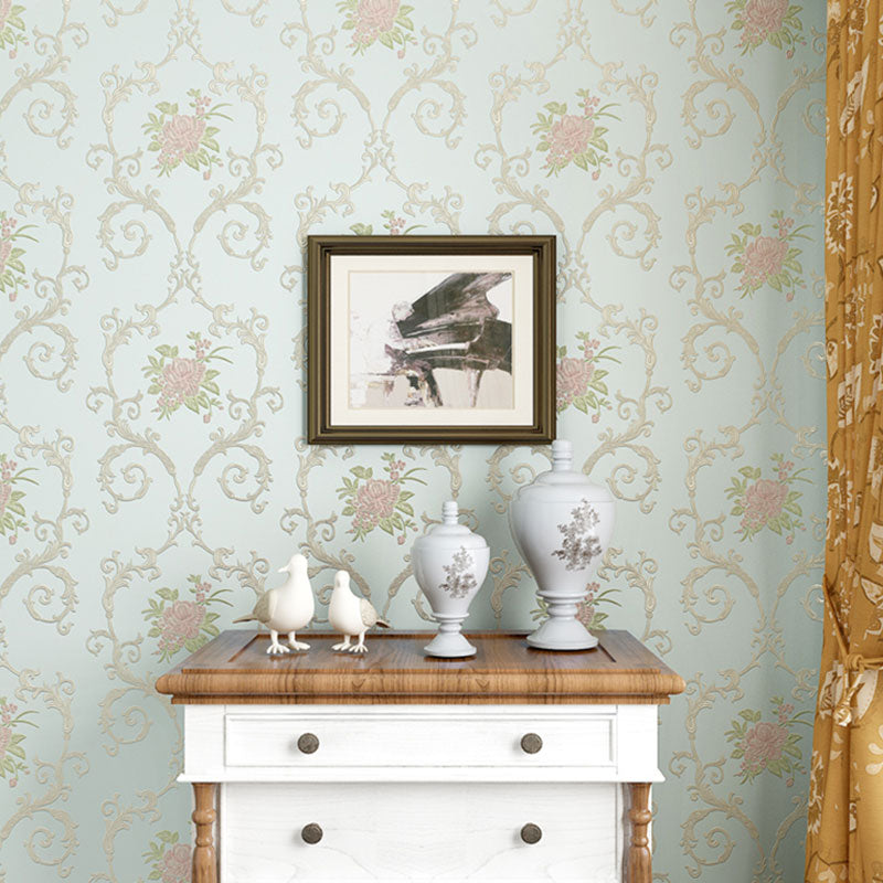 Rural Flowers Self-Adhesive Wallpaper for Accent Wall, 20.5"W x 19.5'L Wall Covering in Natural Color